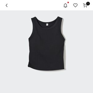 Uniqlo Ribbed Cropped Sleeveless Bra Top Black Sz M